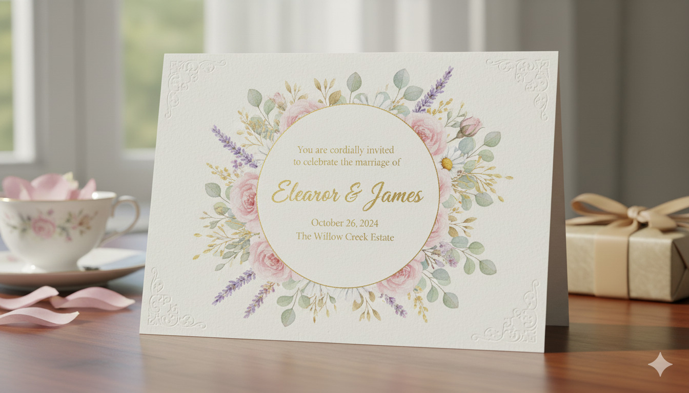 Elegant wedding invitation card